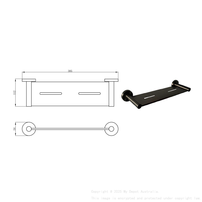 Otus Round Metal Shelf Gunmetal