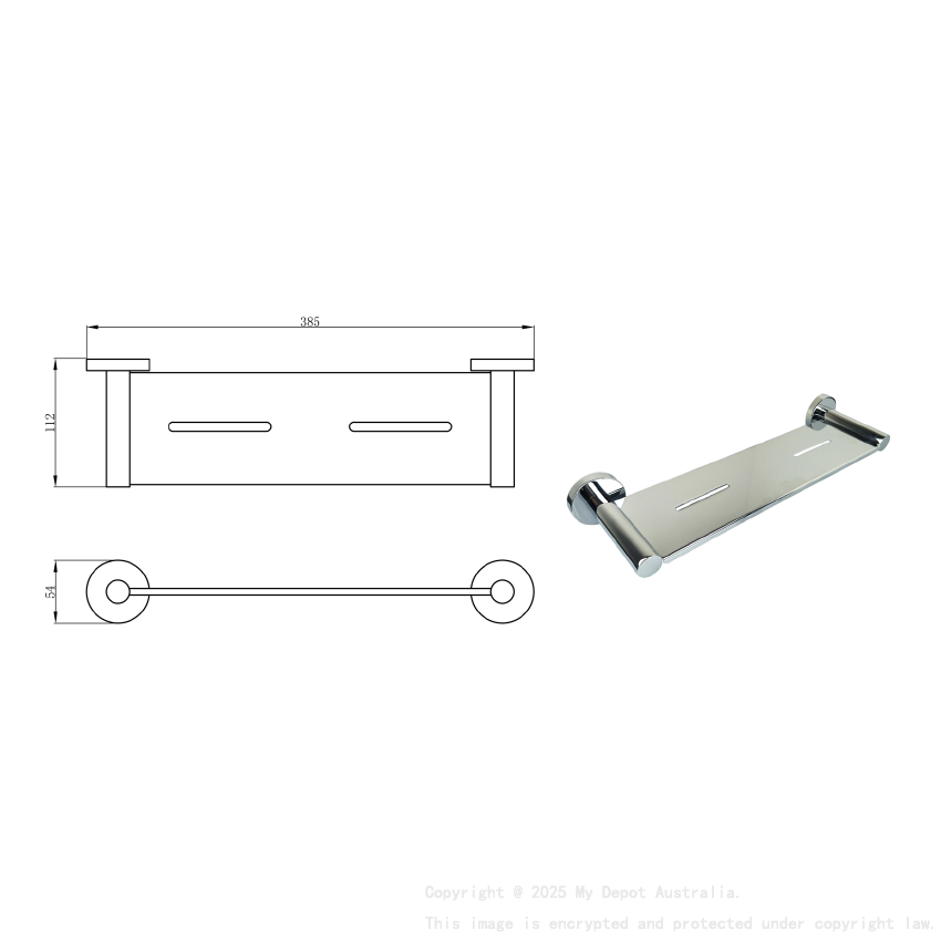 Otus Round Metal Shelf Chrome