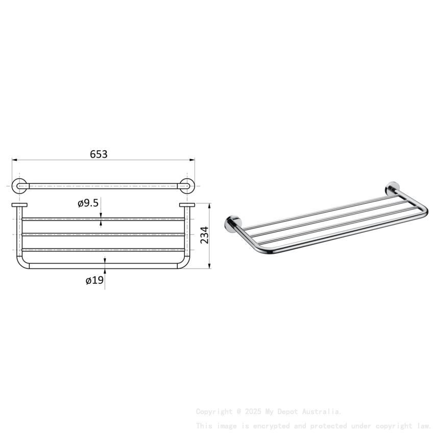 Otus Bath Towel Shelf Chrome