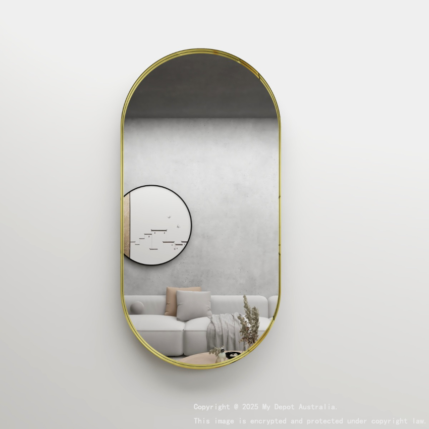 450mm Bronze Framed Bathroom Oval Mirror