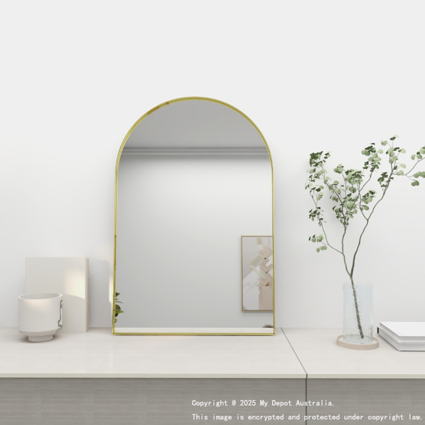 600mm Bronze Framed Bathroom Arch Mirror