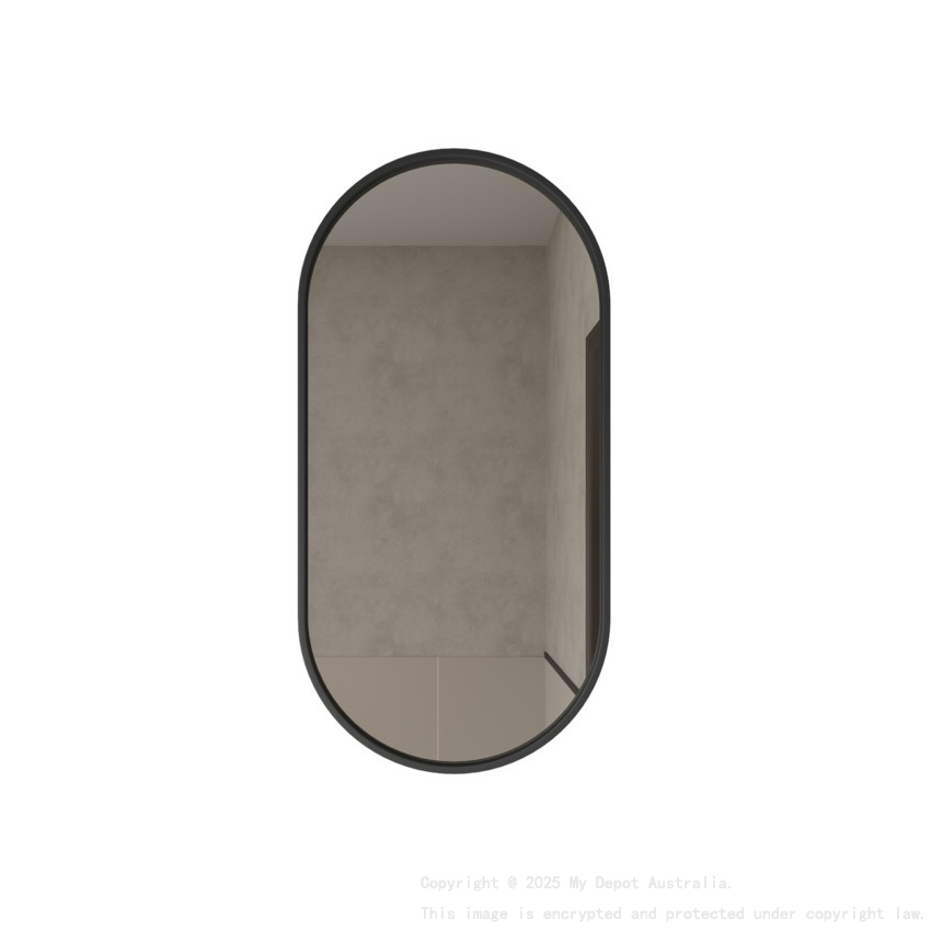 450*900mm Black Framed Oval Mirror Metal Framed Mirror
