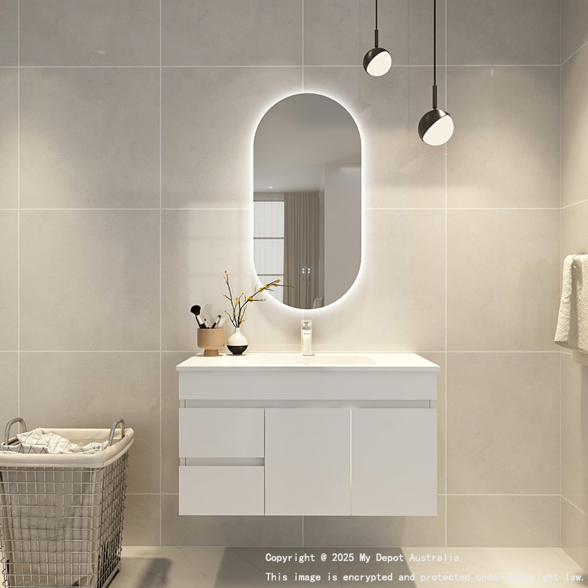 Certified Refurbished 450x900mm Oval 3 Color Backlit LED Mirror Makeup Mirror