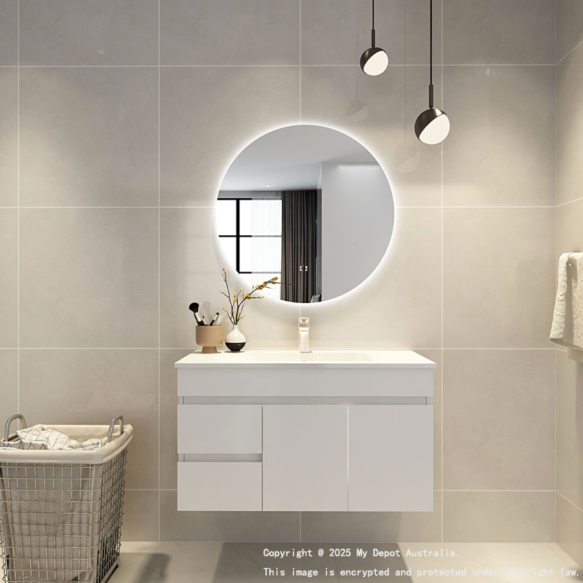 750mm Round 3 Color Backlit Bathroom LED Mirror(Touchless Sensor Switch)