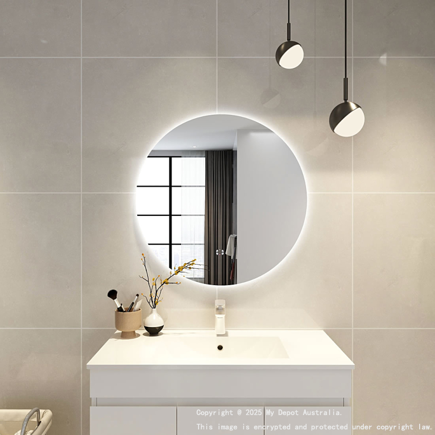 750mm Round 3 Color Backlit Bathroom LED Mirror(Touchless Sensor Switch)