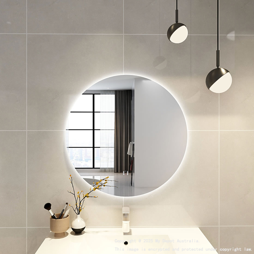 750mm Round 3 Color Backlit Bathroom LED Mirror(Touchless Sensor Switch)