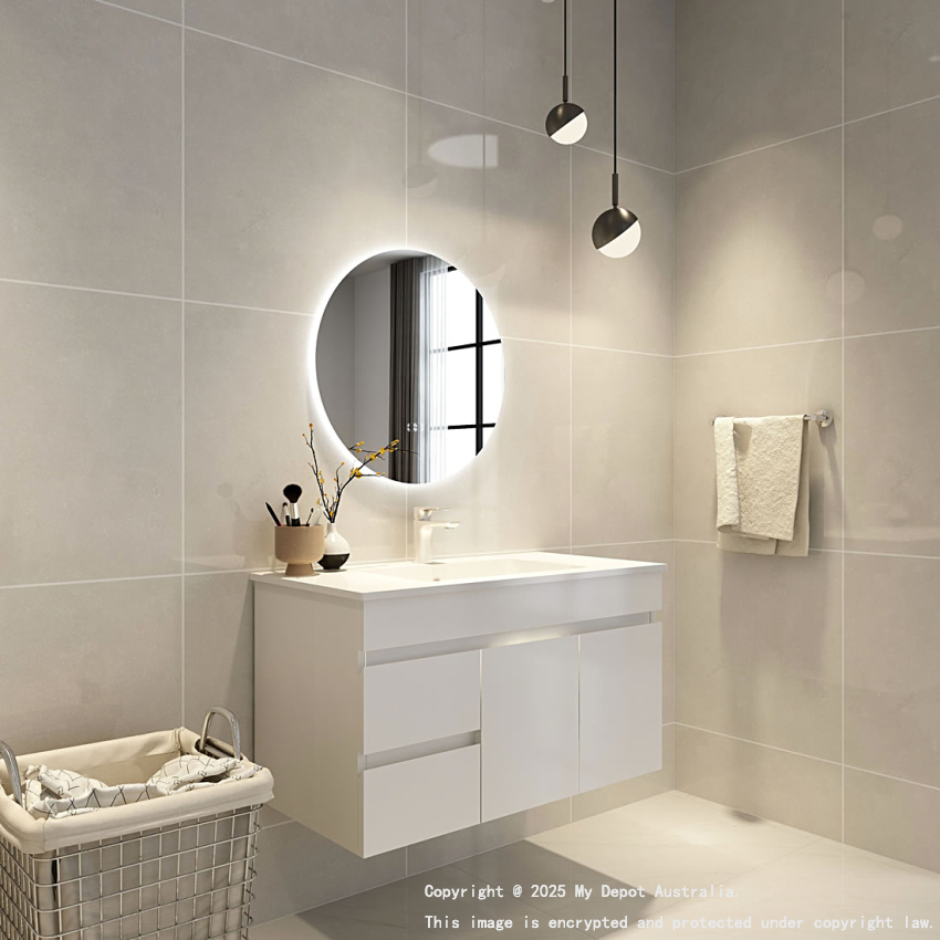 Certified Refurbished 600mm Round 3 Color Backlit Bathroom LED Mirror