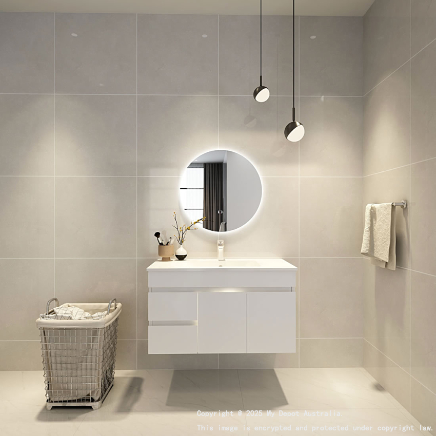 600mm Round 3 Color Backlit Bathroom LED Mirror(Touchless Sensor Switch)