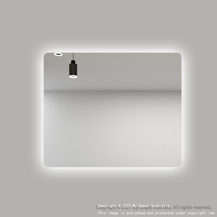 900mm Curved Rim Rectangle 3 Color Backlit Bathroom LED Mirror(Touchless Sensor Switch)