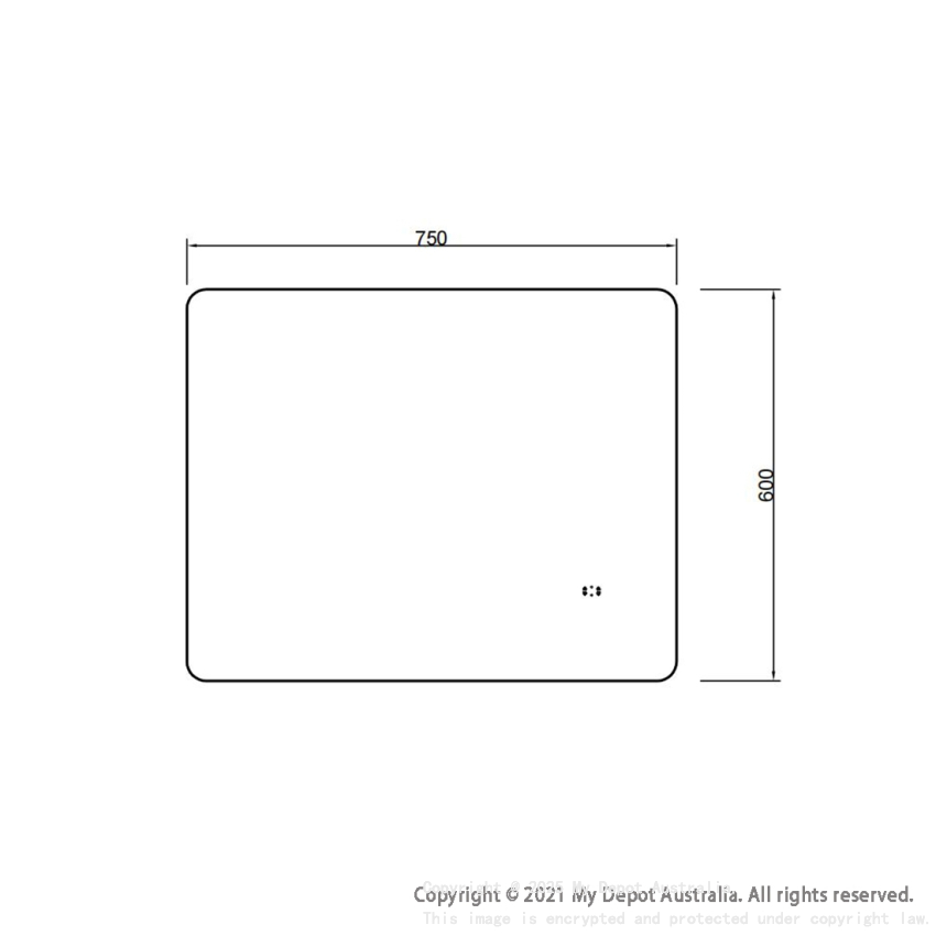750mm Curved Rim Rectangle 3 Color Backlit Bathroom LED Mirror(Touchless Sensor Switch)