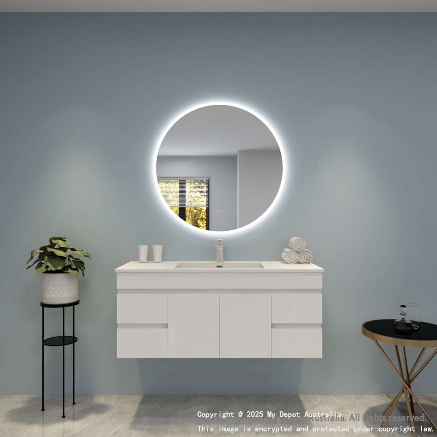 900mm Round 3 Color Frontlit Bathroom Bathroom LED Mirror(Touchless Sensor Switch)