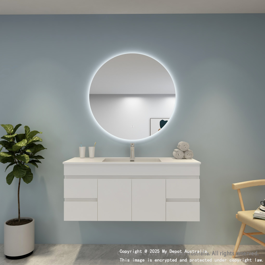 900mm Round 3 Color Backlit Bathroom LED Mirror(Touchless Sensor Switch)