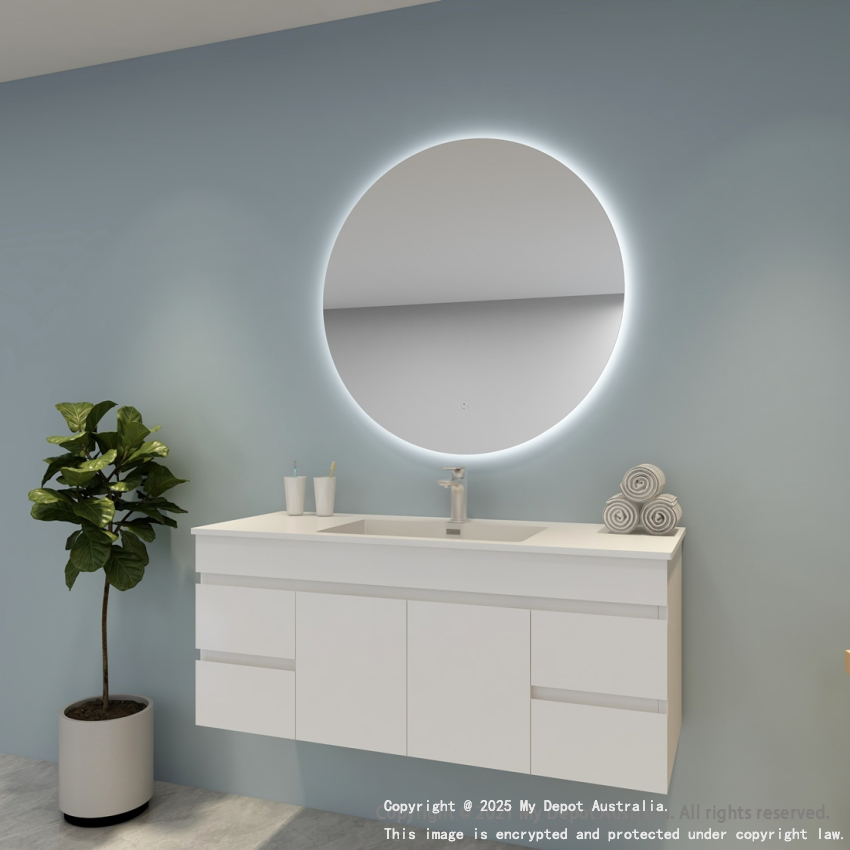 900mm Round 3 Color Backlit Bathroom LED Mirror(Touchless Sensor Switch)