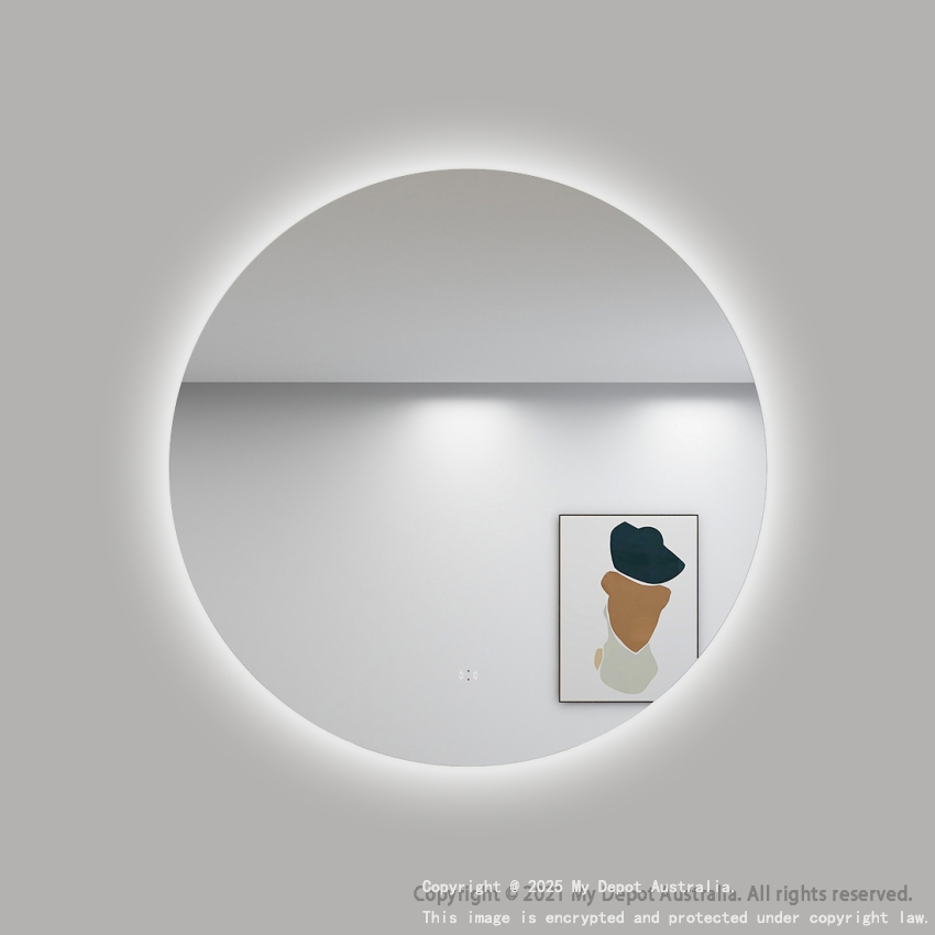 900mm Round 3 Color Backlit Bathroom LED Mirror(Touchless Sensor Switch)