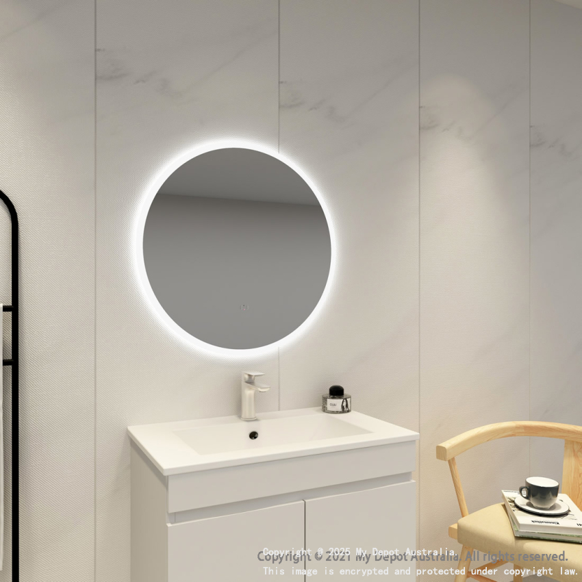 700mm Round 3 Color Frontlit Bathroom LED Mirror(Touchless Sensor Switch)