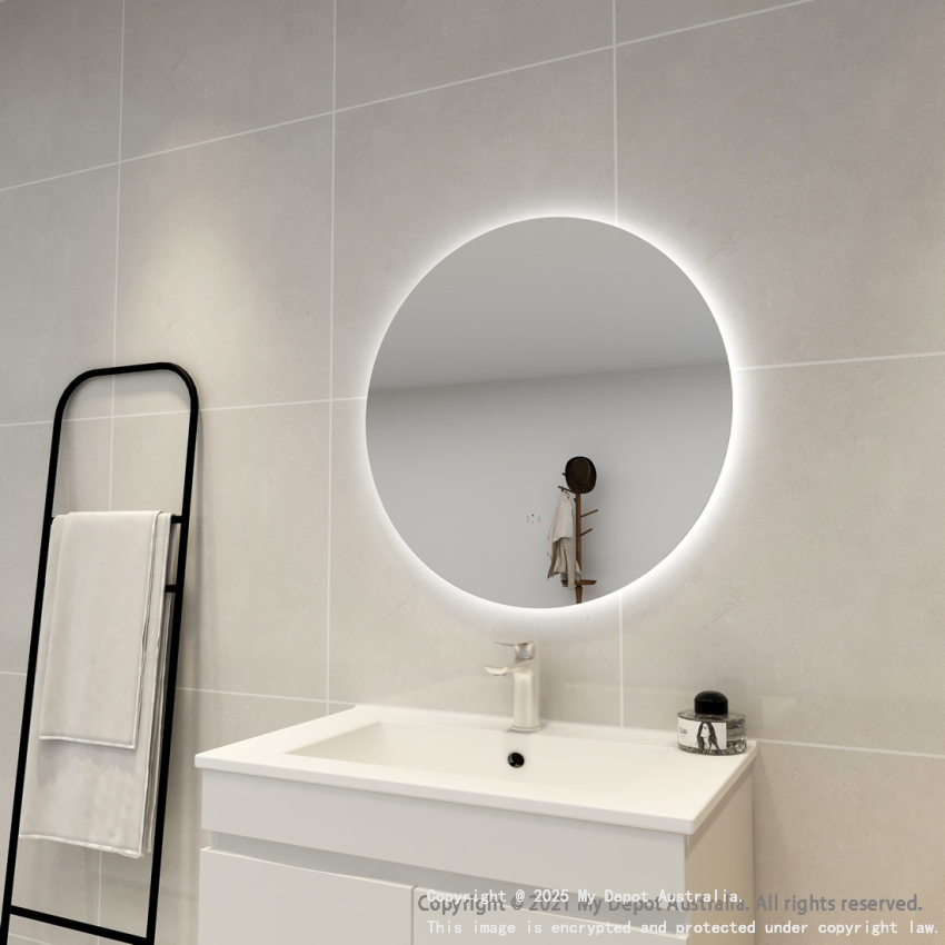 700mm Round 3 Color Backlit Bathroom LED Mirror(Touchless Sensor Switch)