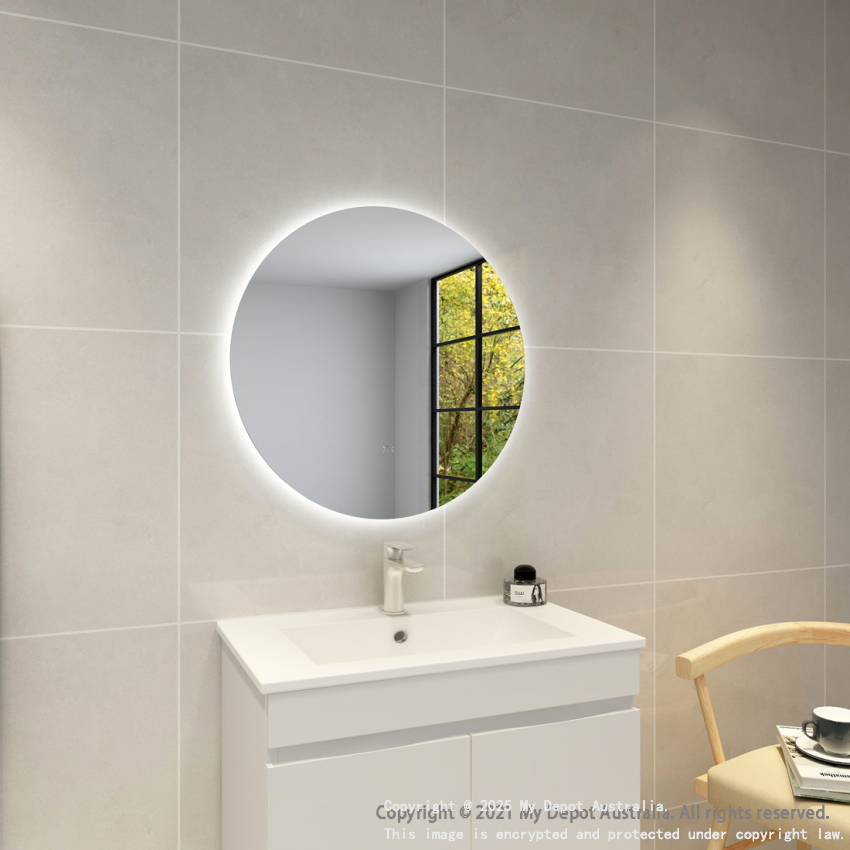 700mm Round 3 Color Backlit Bathroom LED Mirror(Touchless Sensor Switch)