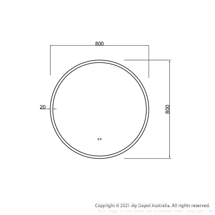 800mm Round 3 Color Frontlit Bathroom LED Mirror(Touchless Sensor Switch)