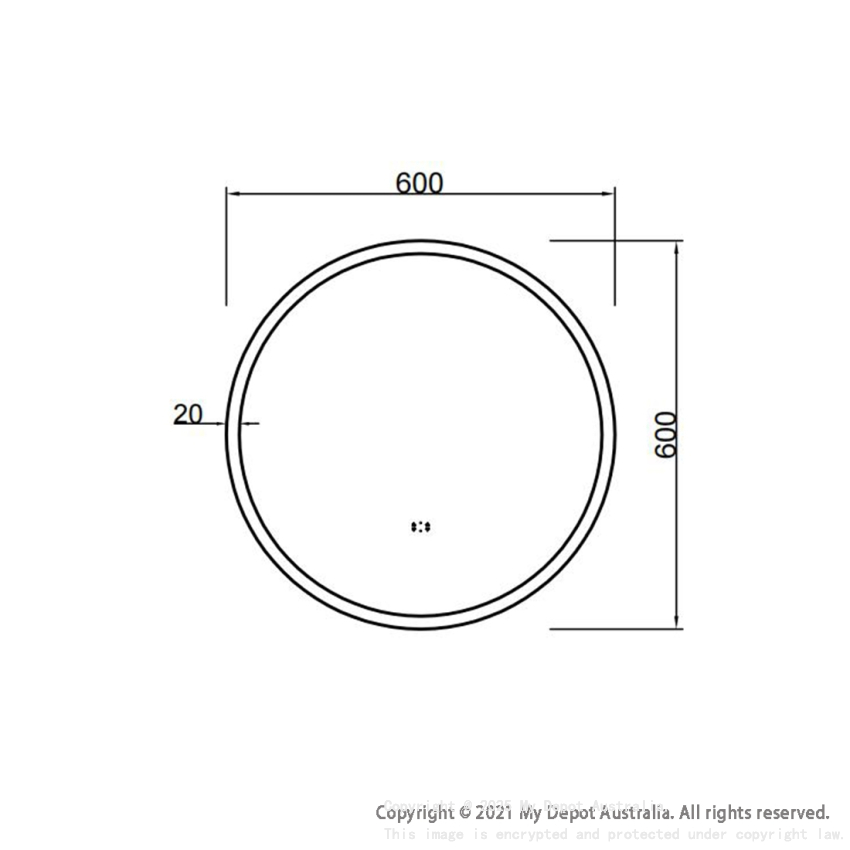 600mm Round 3 Color Frontlit Bathroom LED Mirror(Touchless Sensor Switch)