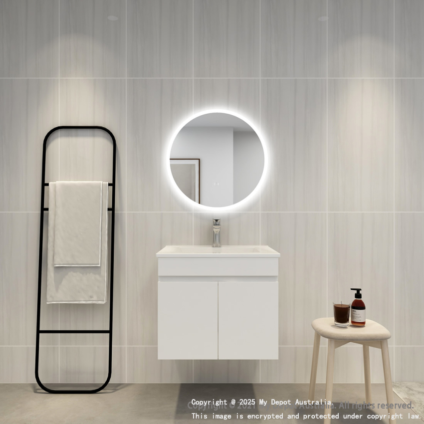 600mm Round 3 Color Frontlit Bathroom LED Mirror(Touchless Sensor Switch)