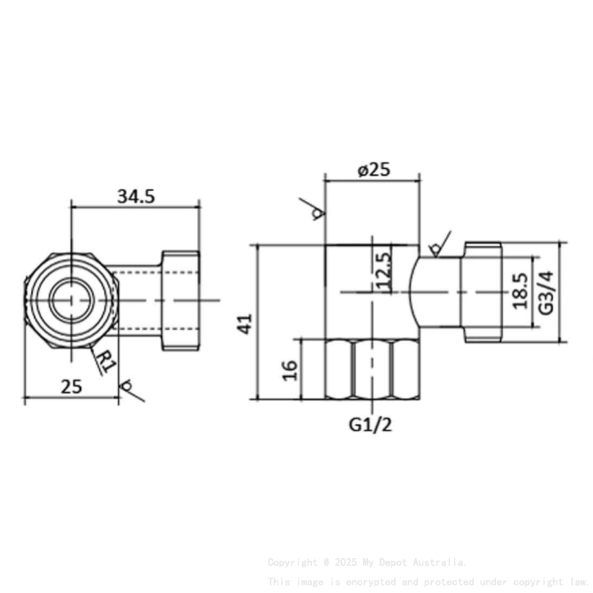 WM Cock, 3/4 Turn Chrome
