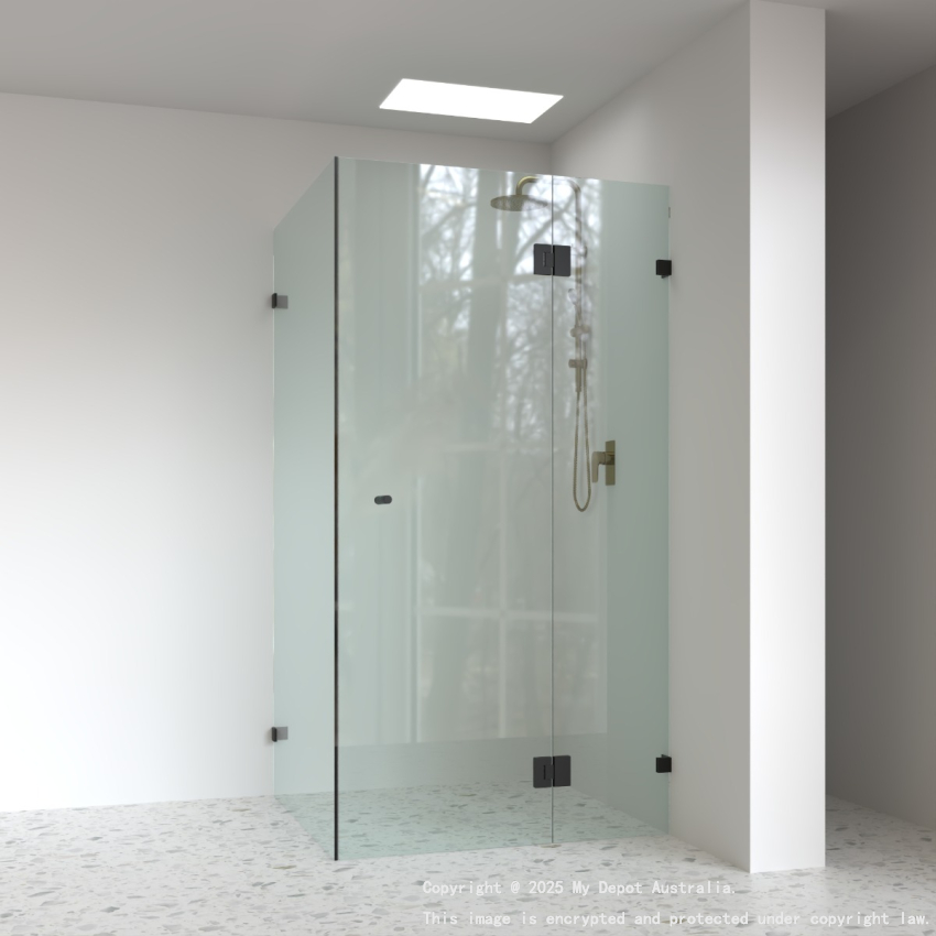 10mm Corner Frameless Shower Screens, L Shape, Pivot Door