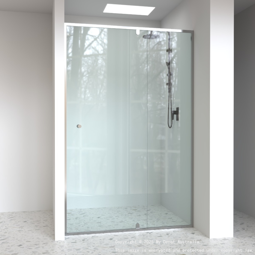 6mm Wall to Wall Semi Framed Shower Screens, 2 Panel, Pivot Door