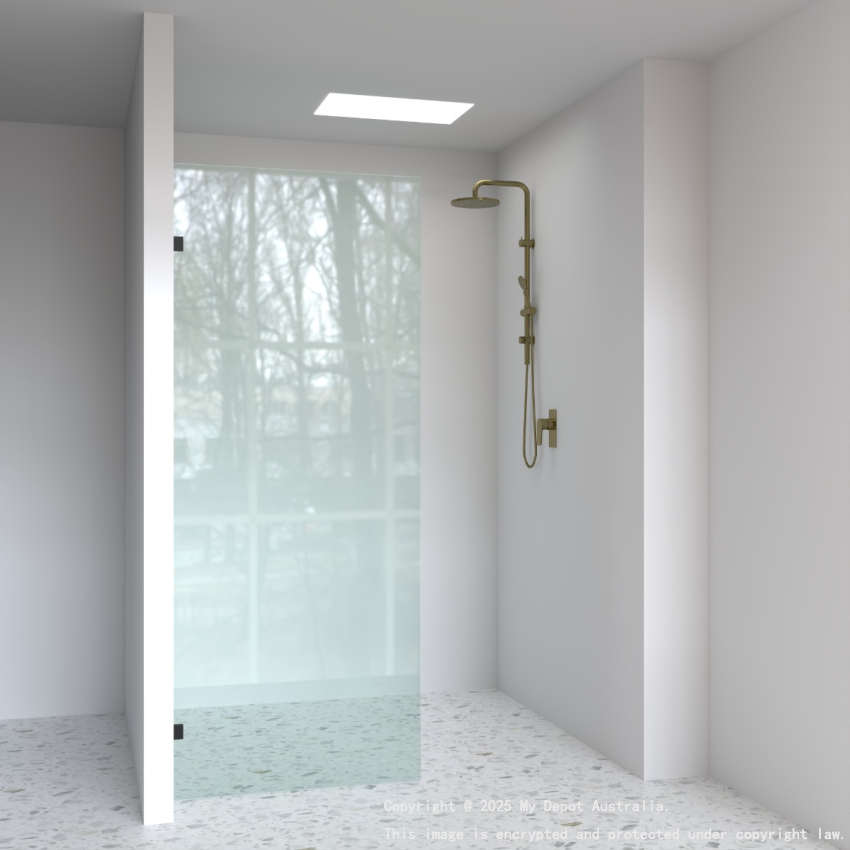 10mm Wall to Wall Frameless Shower Screen, Single Panel, Fixed Panel