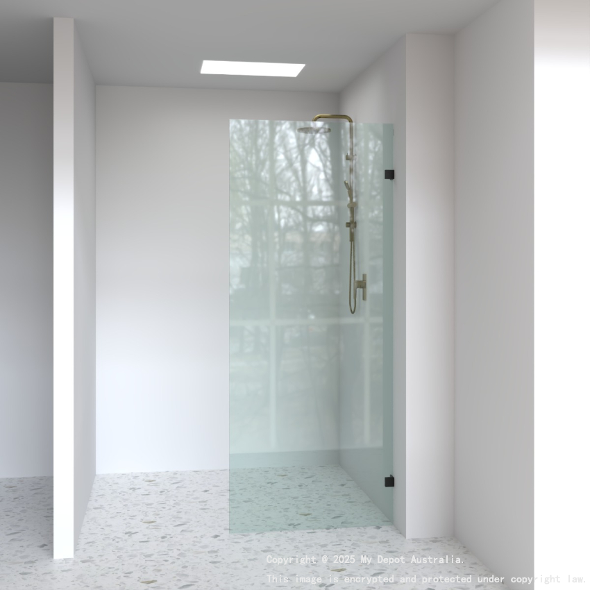 10mm Wall to Wall Frameless Shower Screen, Single Panel, Fixed Panel