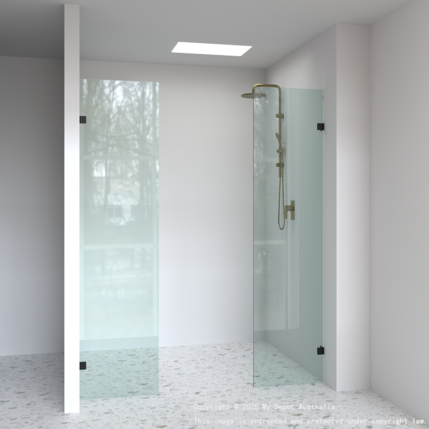 10mm Wall to Wall Frameless Shower Screens, Twin Panel, Fixed Panel