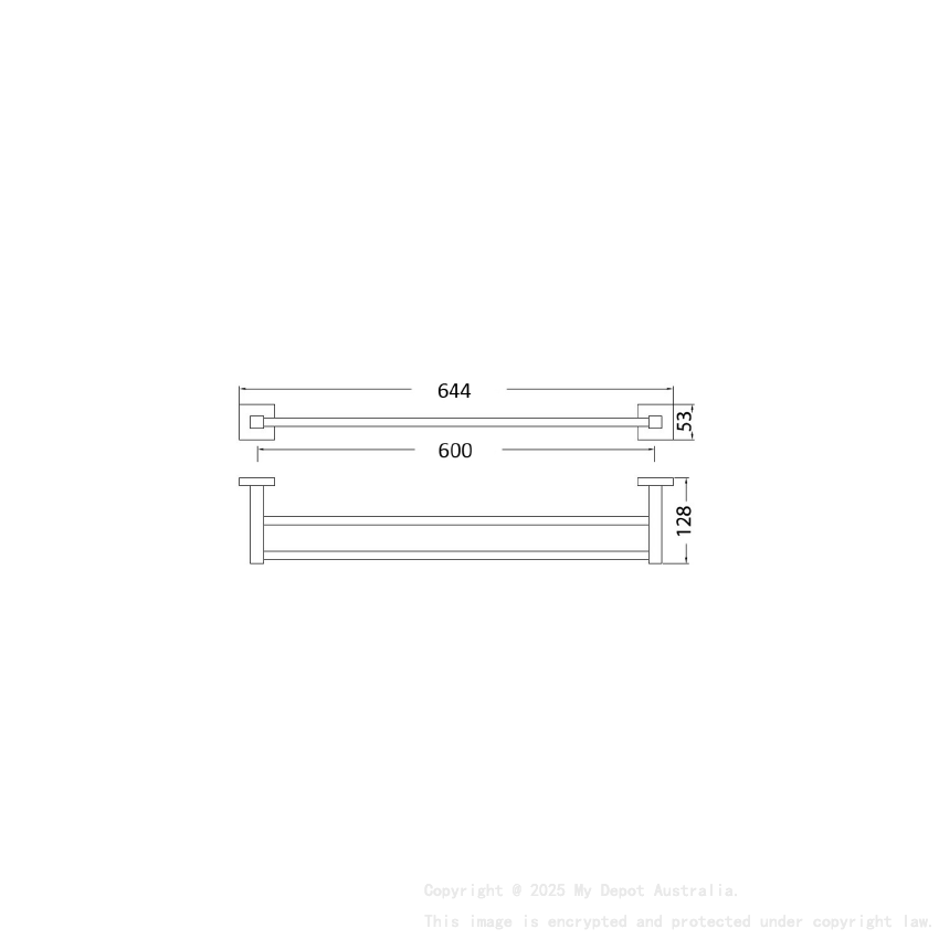 Sara Double Towel Rail 600 mm Chrome