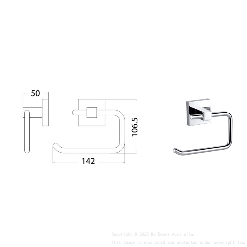 Sara Paper Holder Chrome