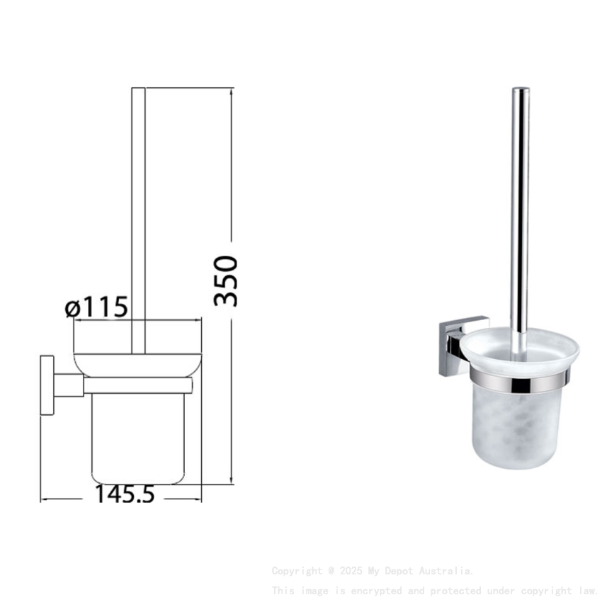 Sara Toilet Brush Chrome