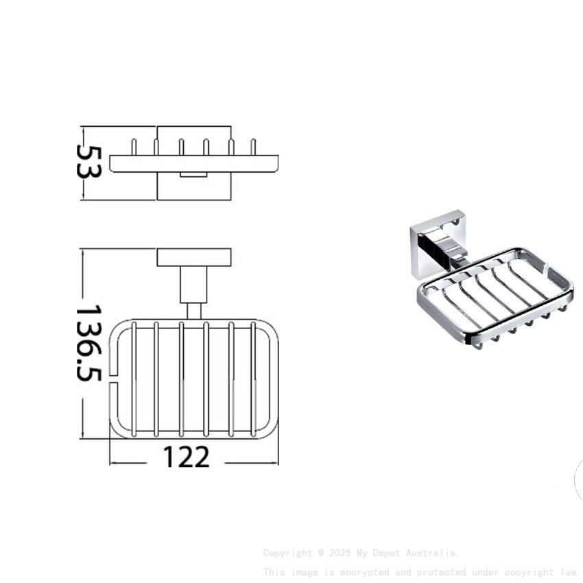 Sara Wire Soap Basket Chrome
