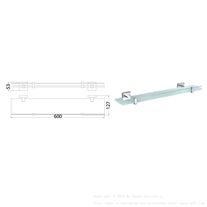 Sara Glass Shelf Chrome