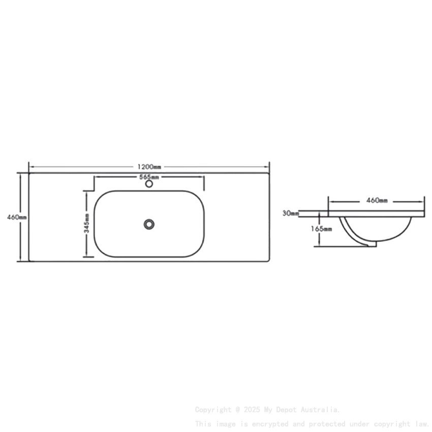 1200mm Moon Basin Round Bowl Gloss White Ceramic Top