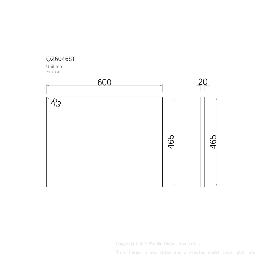 600mm Quartz Stone Top Gloss White Marble Look Silica-Free Caesarstone Benchtop
