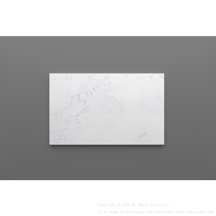 750mm Quartz Stone Top Gloss White Marble Look Silica-Free Caesarstone Benchtop