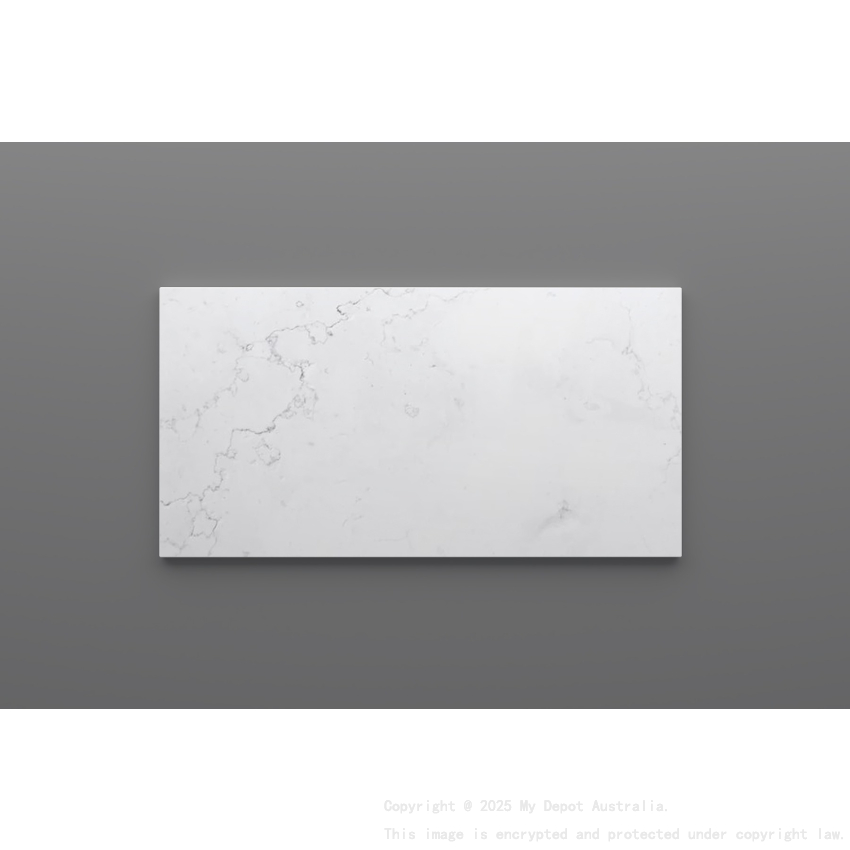 900mm Quartz Stone Top Gloss White Marble Look Silica-Free Caesarstone Benchtop