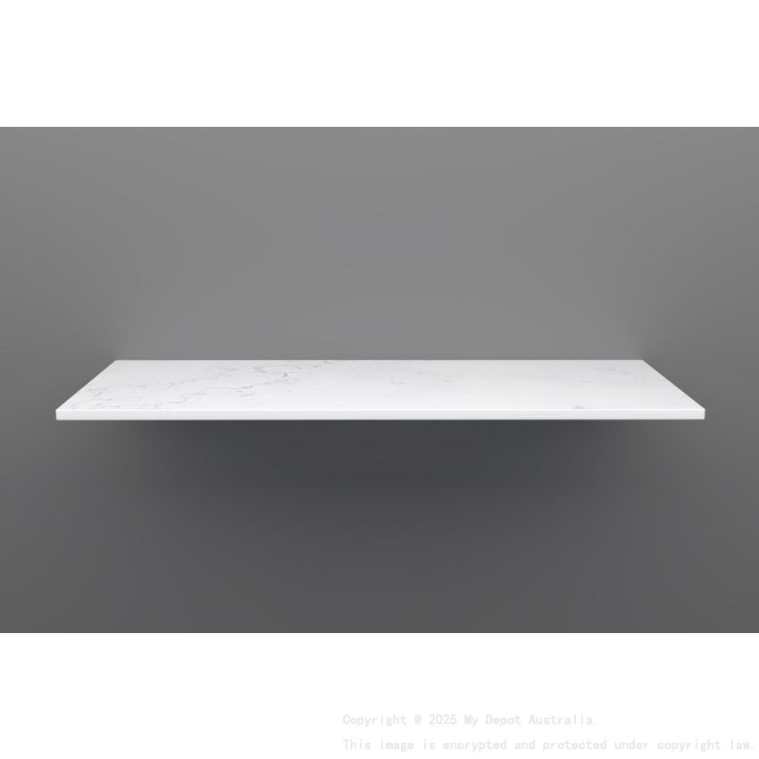 1200mm Quartz Stone Top Gloss White Marble Look Silica-Free Caesarstone Benchtop