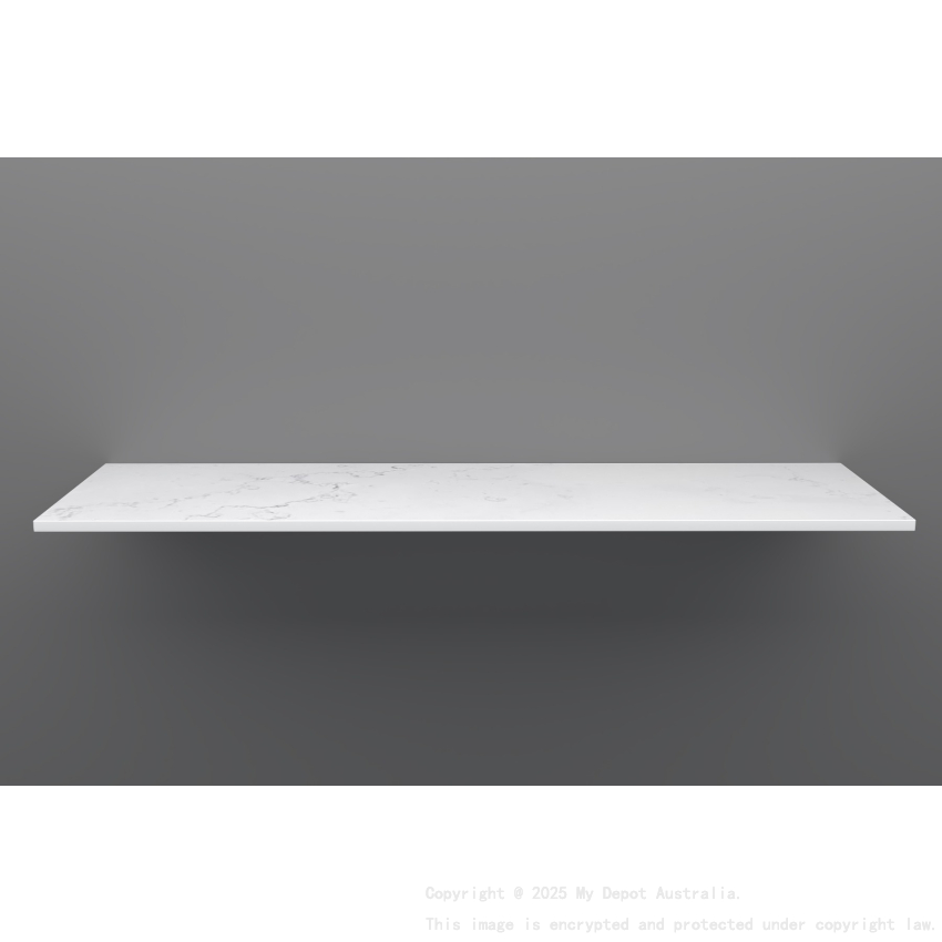 1500mm Quartz Stone Top Gloss White Marble Look Silica-Free Caesarstone Benchtop