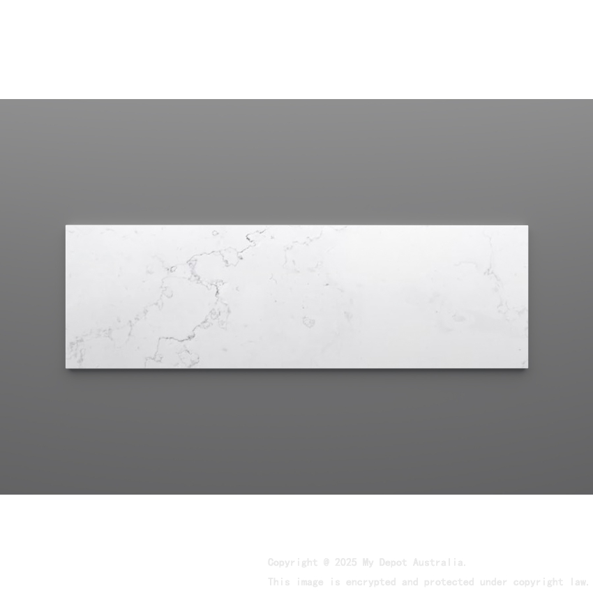 1500mm Quartz Stone Top Gloss White Marble Look Silica-Free Caesarstone Benchtop