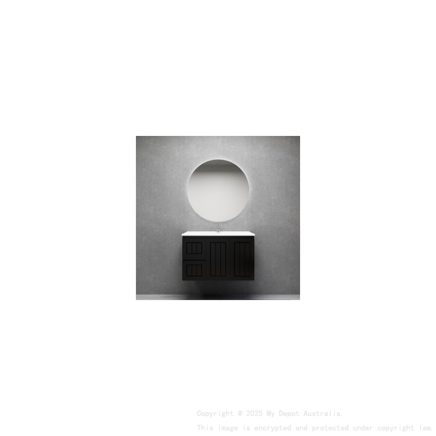 900MM Amber Matte Black 2PAC MDF 2L/DW 2R/DR Wall Hung Cabinet Only