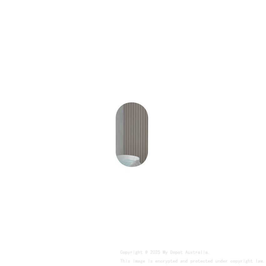 450x900mm Oval Matte Black Mirror Cabinet MDF 1/DR Shaving Cabinet