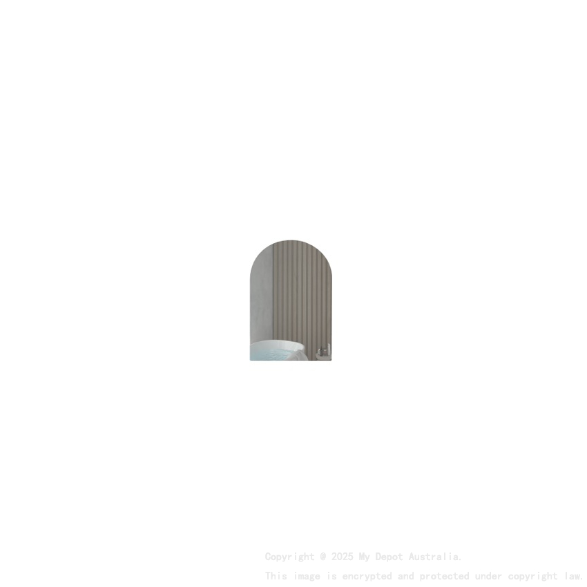 600x900mm Arched Matte White MDF 1/DR Shaving Cabinet