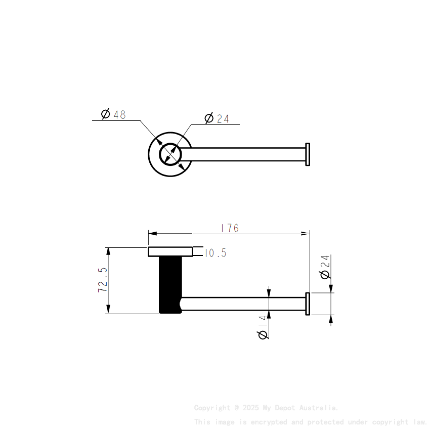 Linie Paper Holder Brushed Gold