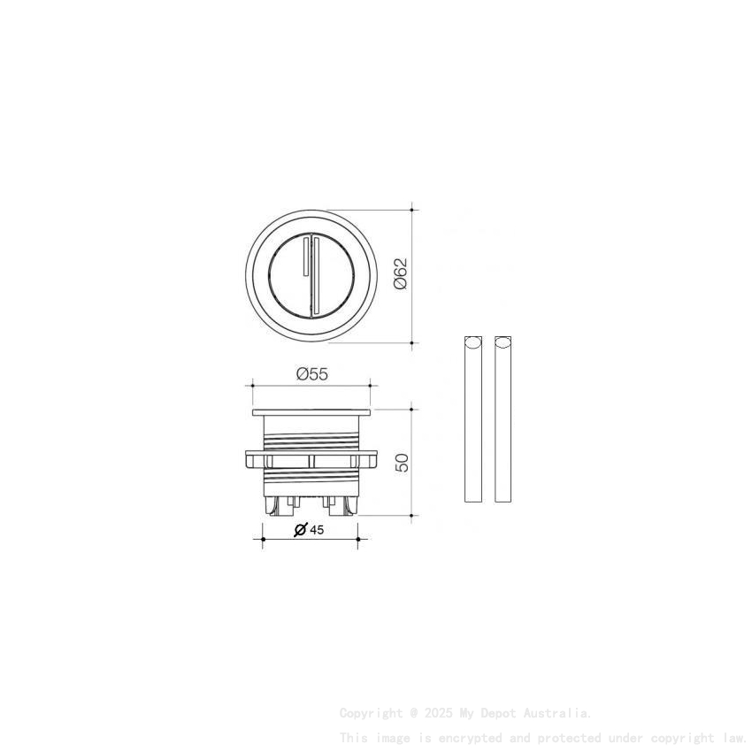 BTW Cistern Chrome Round Button