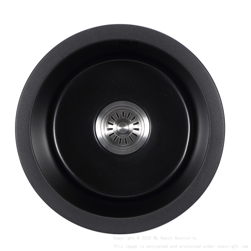 410*205mm Cora Black Round Granite Sink