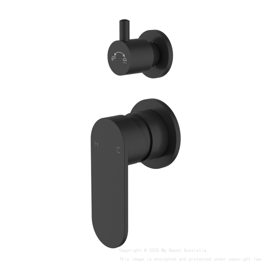 Sora SS Wall Diverter Mixer Trim Kits Matt Black