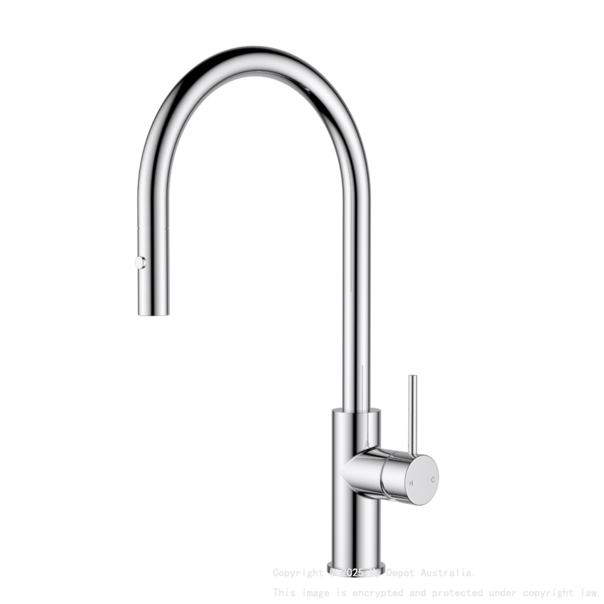 Otus Slimline SS Gooseneck Pull-Out Sink Mixer Chrome